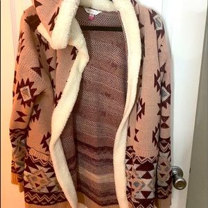 NWOT - Aztec pink cardigan sweater